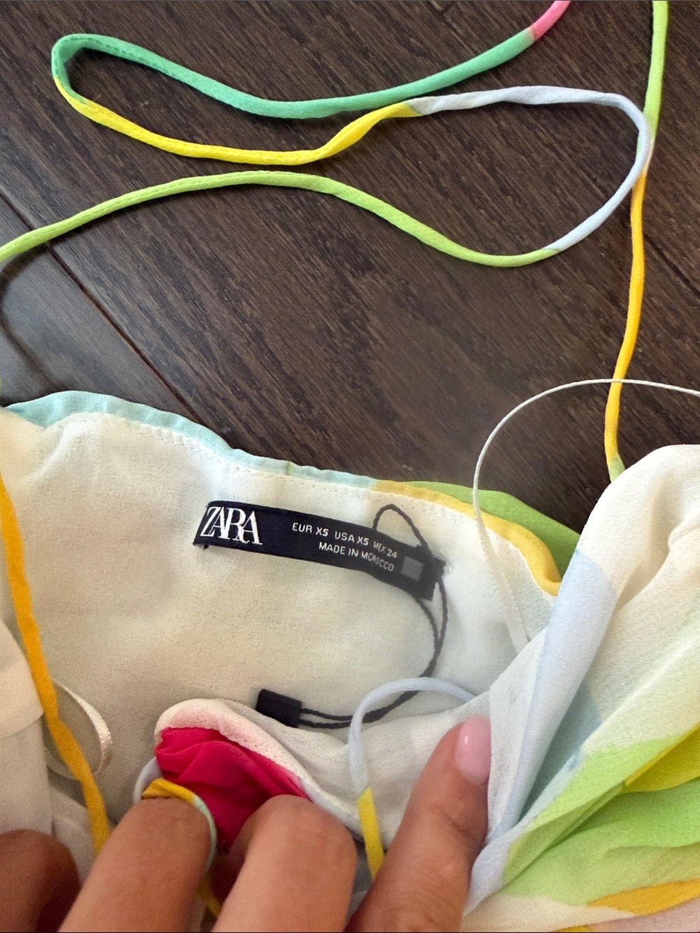 Zara Multicolor Lace-Up Bandeau Crop Top - Picture 5 of 5